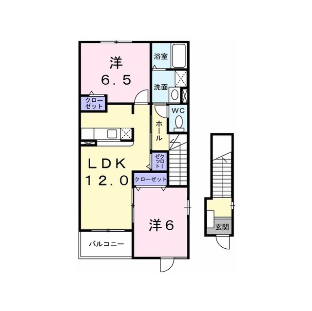 埴科郡坂城町大字中之条のアパートの間取り