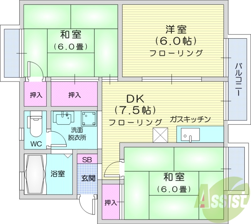 【ベルパーク荒井1番館の間取り】