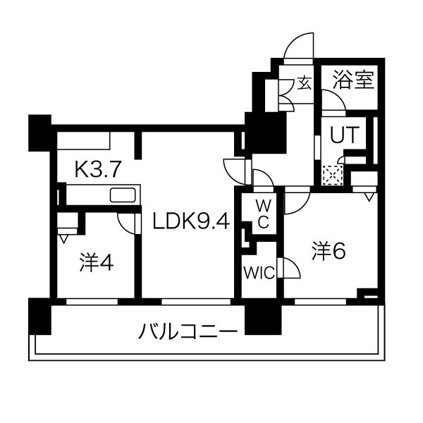 札幌市中央区南二条西のマンションの間取り
