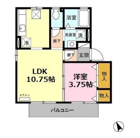 豊橋市牟呂外神町のアパートの間取り