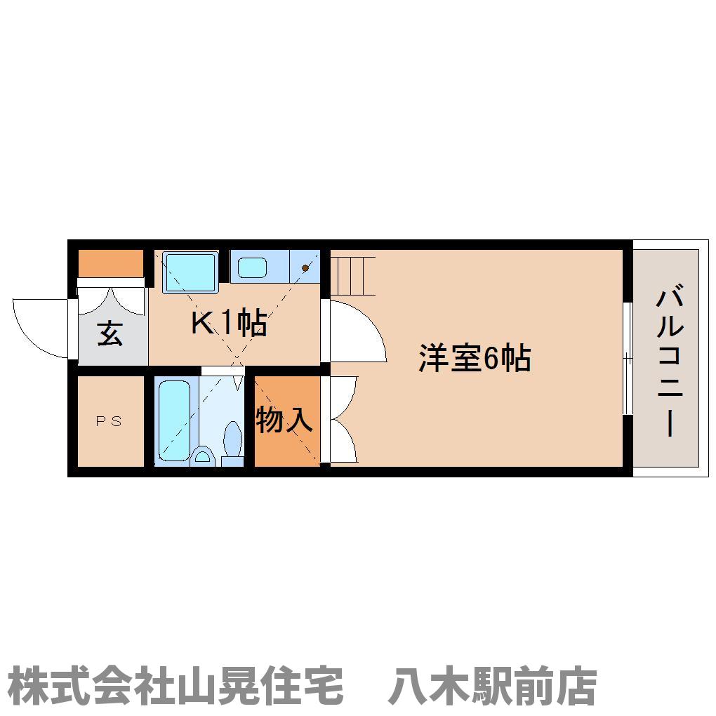 橿原市石川町のアパートの間取り