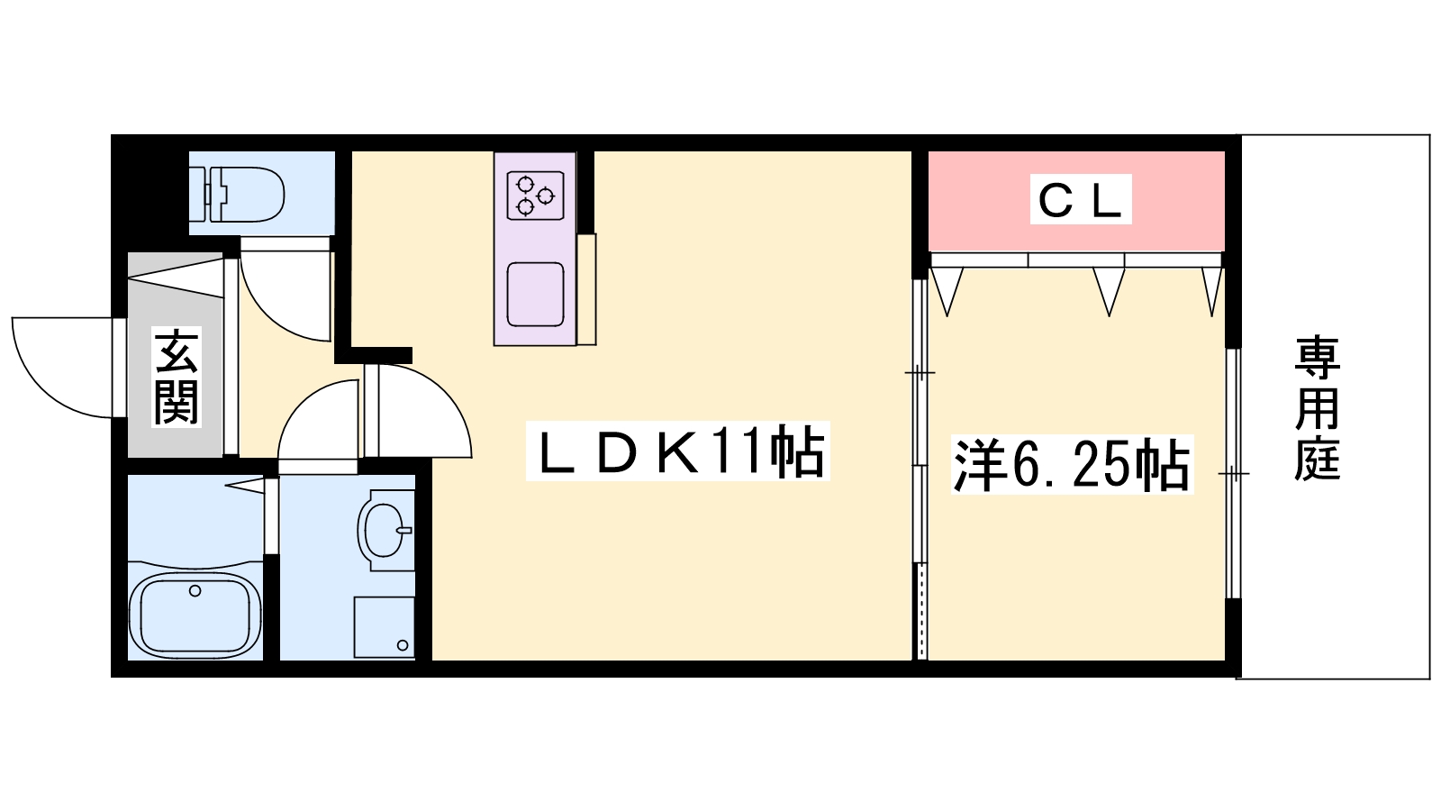 姫路市庄田のアパートの間取り