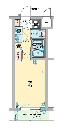 横浜市神奈川区松見町のマンションの間取り