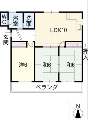 赤坂コーポ南棟の間取り