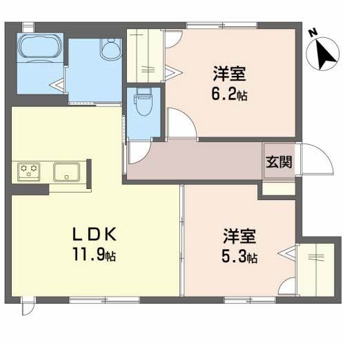 いなべ市員弁町大泉新田のアパートの間取り