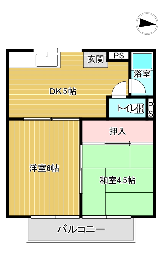 六花ハイツの間取り