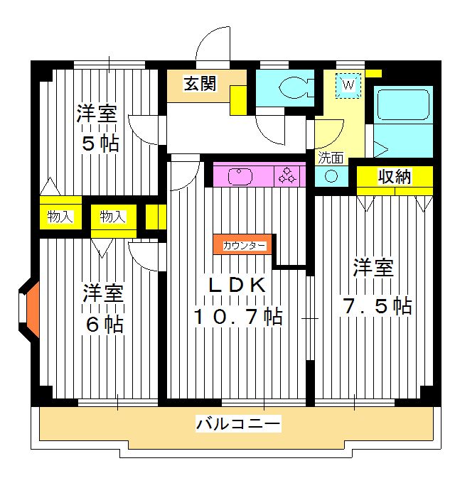 中野区上鷺宮のマンションの間取り