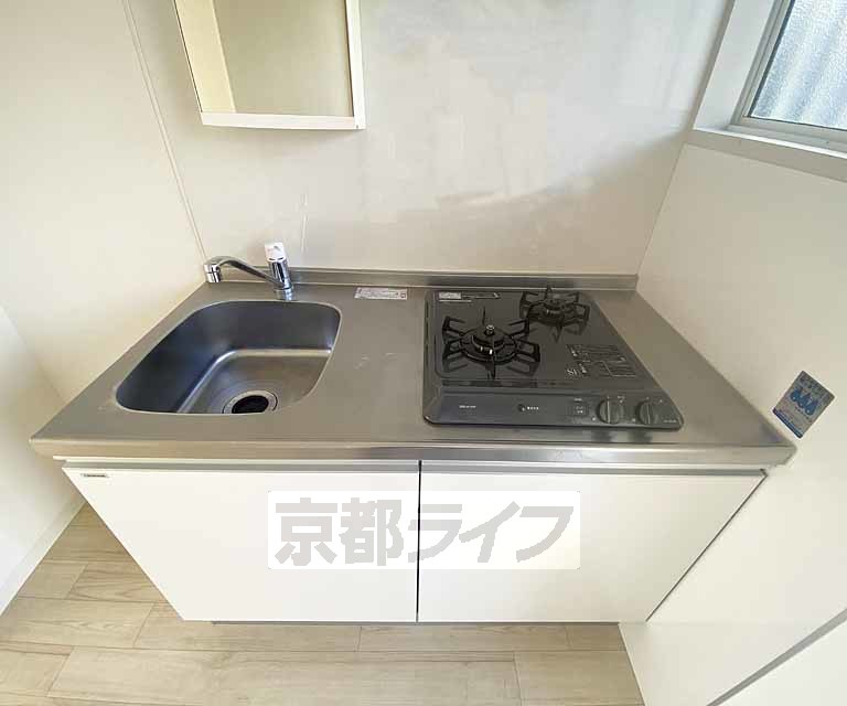 キッチン　２口ガスコンロ付きのキッチン