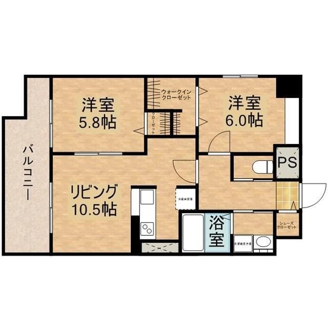 エヴァーグリーン思案橋の間取り