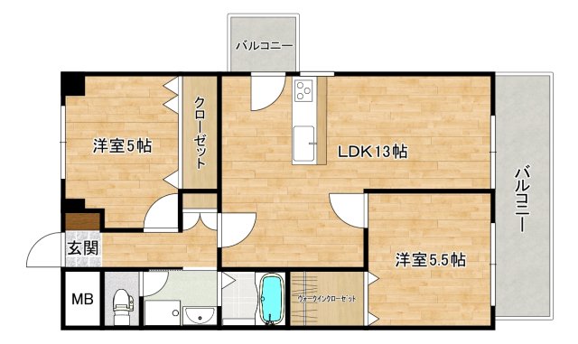 【安芸郡府中町大須のマンションの間取り】