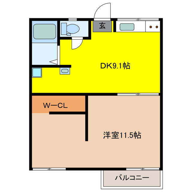 諫早市多良見町市布のアパートの間取り