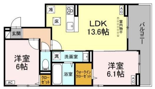 徳島市八万町のアパートの間取り