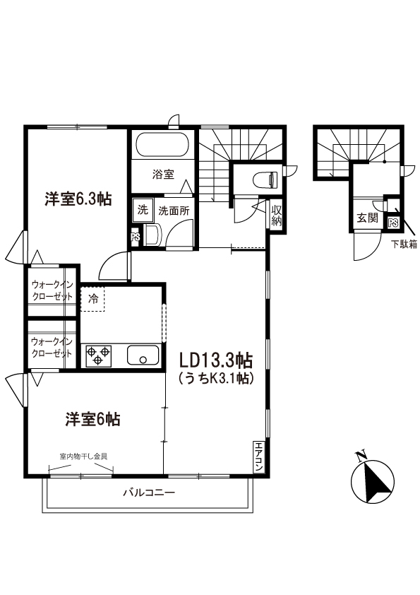 ラルーチェAの間取り