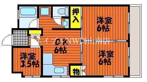 岡山市北区下石井のマンションの間取り