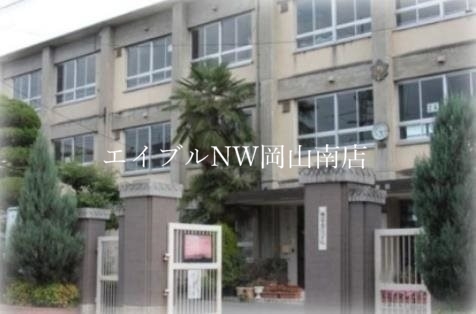 【岡山市北区下石井のマンションの小学校】