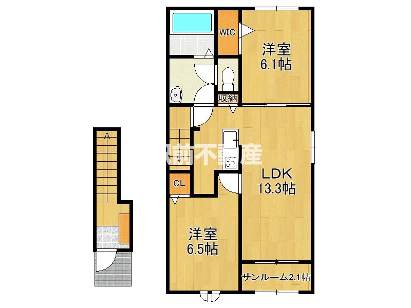 朝倉郡筑前町下高場のアパートの間取り