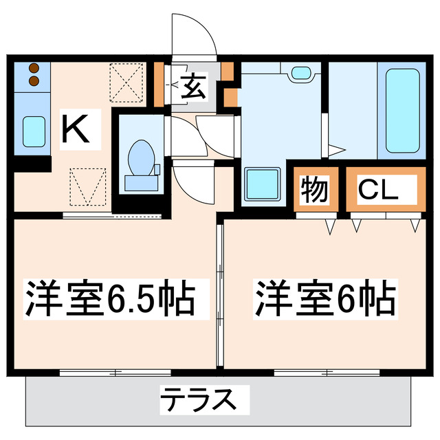 熊本市東区長嶺東のアパートの間取り