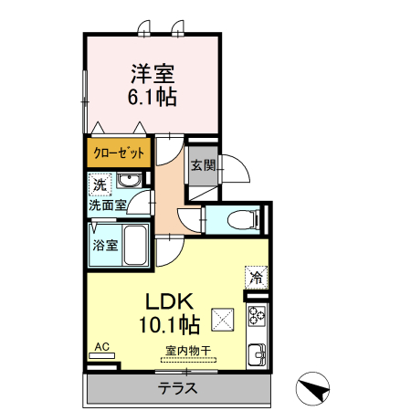 D-room内山Iの間取り