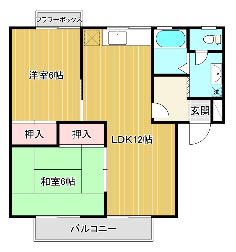 【セジュール・プルニエA棟5の間取り】