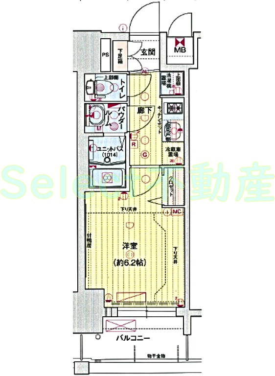 プレサンスＳＡＫＡＥフロントの間取り