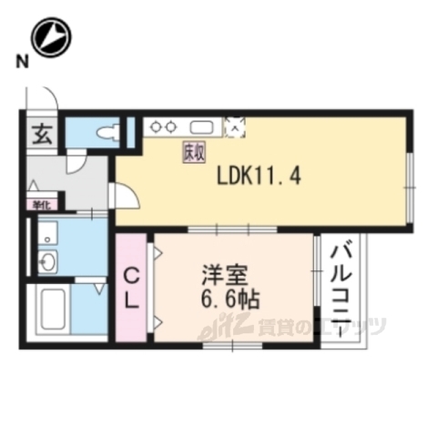 大津市堅田のアパートの間取り