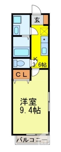 堺市北区長曽根町のアパートの間取り