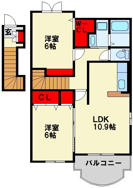 遠賀郡水巻町猪熊のアパートの間取り