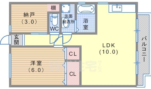 神戸市長田区滝谷町のマンションの間取り