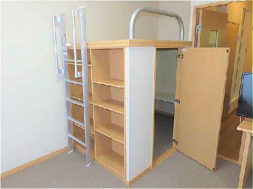 収納　本棚、ベッド下収納あり