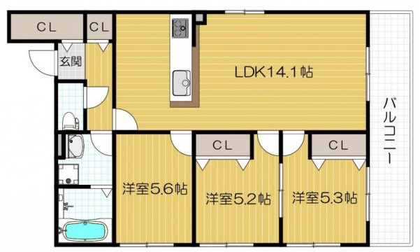 地下鉄東西線 三条京阪駅 徒歩4分 3階建 築7年の間取り写真