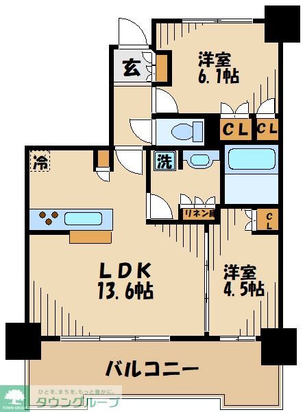 BrilliaTower聖蹟桜ヶ丘BLOOMINGRESIDENCEの間取り写真