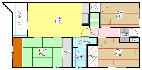 北九州市小倉南区守恒のマンションの間取り