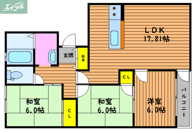 津島南サンコーポの間取り