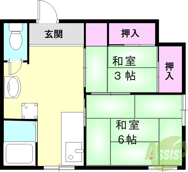 芦屋市岩園町のマンションの間取り