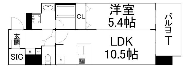 大阪市中央区松屋町のマンションの間取り