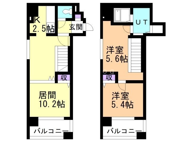 オタルベイサイドシティ７棟の間取り