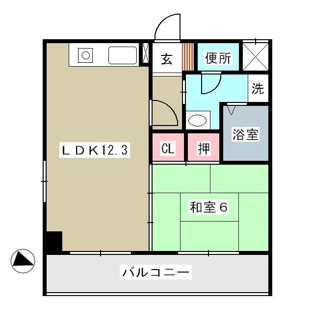 広島市南区段原のマンションの間取り