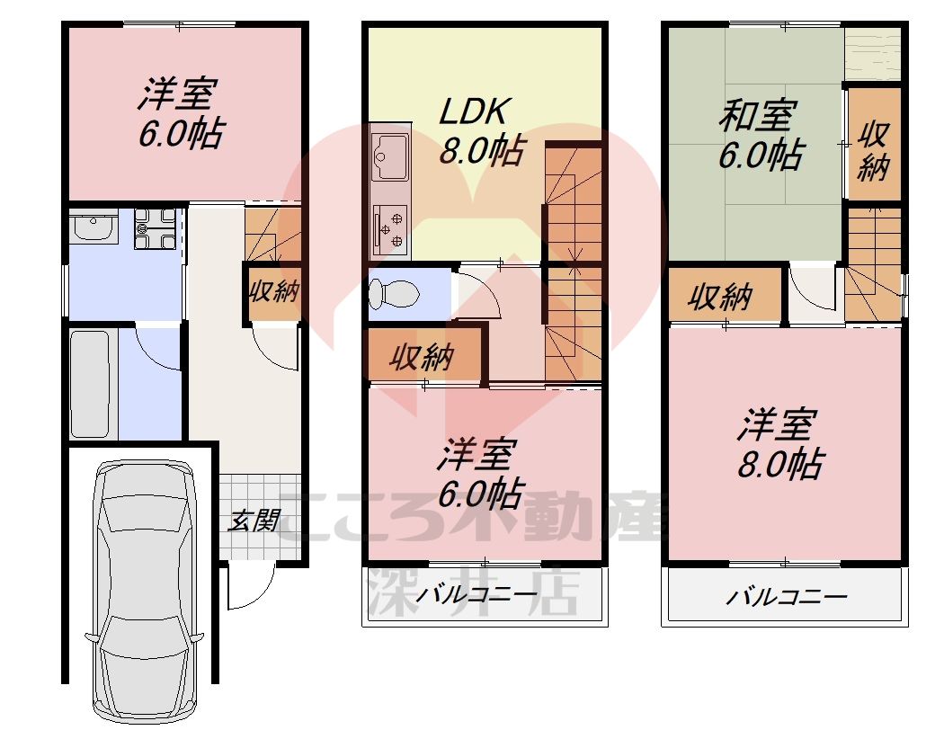 東大阪市花園西町１丁目戸建の間取り