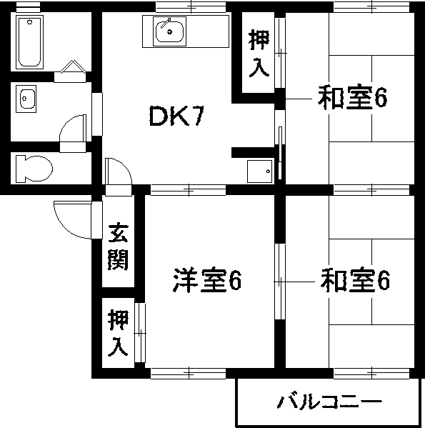 名古屋市中川区万場のアパートの間取り