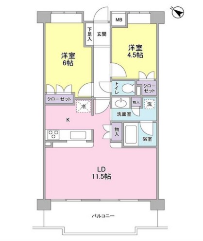 板橋区徳丸のマンションの間取り