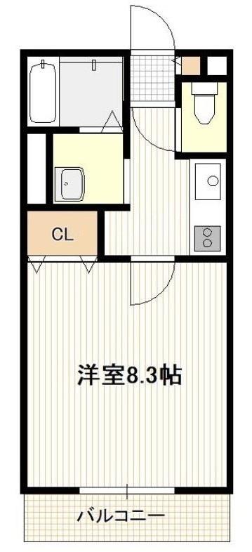 広島市佐伯区屋代のアパートの間取り