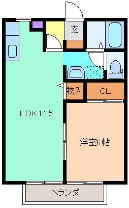 ハイツＩＮＣ　Ｅの間取り