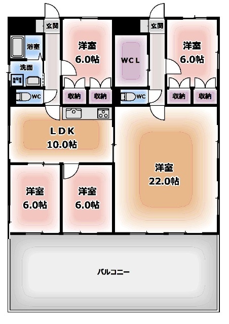 レスポアール大金の間取り