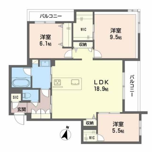 シャーメゾン　グランシャンテ別府の間取り