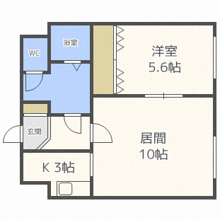 札幌市中央区南十八条西のマンションの間取り