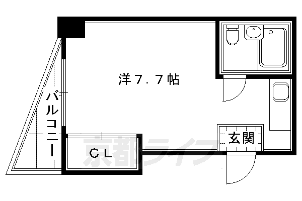 京都市下京区植松町のマンションの間取り