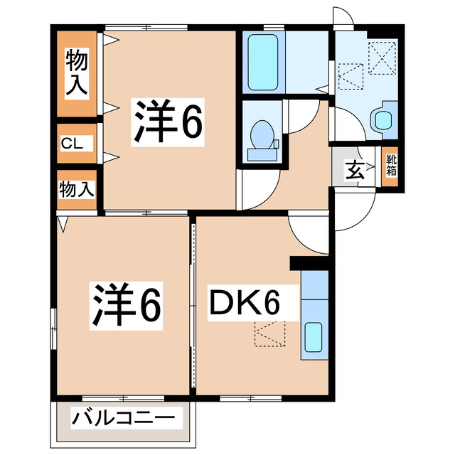 郡山市喜久田町堀之内のアパートの間取り