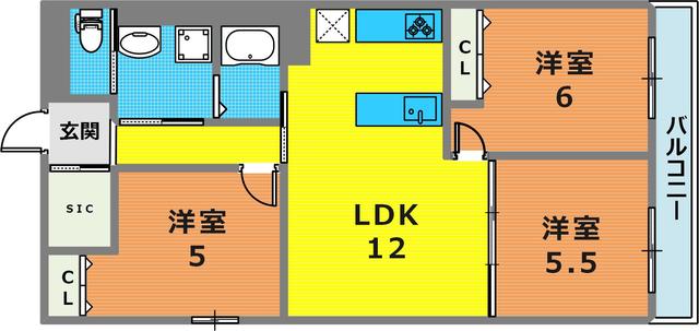 ライオンズマンション魚崎第５の間取り