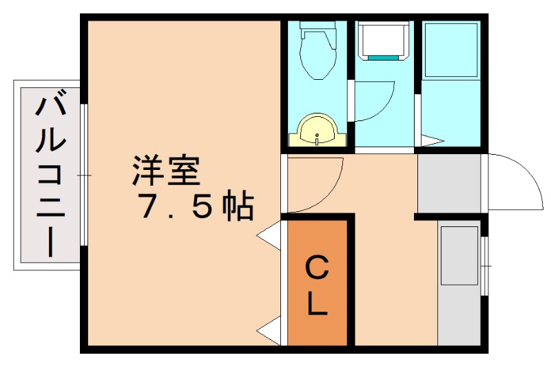 福岡市東区和白丘のアパートの間取り