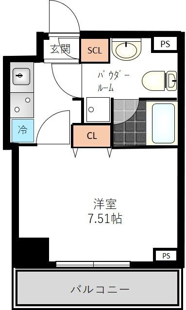 新宿区西新宿のマンションの間取り